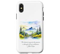 John Muir cite The Clearest Way Into The Universe Forest Coque pour iPhone X/XS