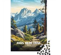 John Muir Trail Landscape Illustration Puzzle Adulte 1000 Pièces, 70x50cm/1000pcs, Facile À Reprendre Au Fil De La Semaine; Carton Blanc pour Un Tri Organisé