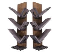 John Paddle Casier à vin mural en bois de pin vintage rétro 60 x 30 x 12 cm Étagère à bouteilles pour 3 bouteilles de vin avec support en verre pour 2 verres à vin - Décoration murale - Idée cadeau