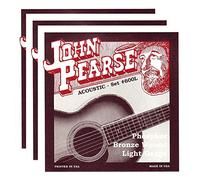 John Pearse Lot de 3 cordes acoustiques Bronze phosphoreux 12-53
