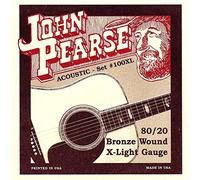 John Pearse Strings® 100XL Jeu de Cordes pour Guitare Acoustique - 80/20 Bronze Wound - X-Light Gauge 10-47