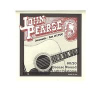 John Pearse Strings® 170 Jeu de Cordes pour Guitare Acoustique - 80/20 Bronze Wound - Slightly Light Customs 11-52