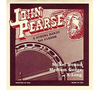 John Pearse Strings® 1800M Jeu de Cordes pour Banjo 5-Cordes - Nickel Wound - X-Long - Medium Gauge