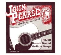 John Pearse Strings® 300M Jeu de Cordes pour Guitare Acoustique - 80/20 Bronze Wound - Medium Gauge 13-56