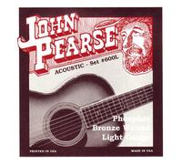 John Pearse Strings® 600L Jeu de Cordes pour Guitare Acoustique - Phosphor Bronze Wound - Light Gauge 12-53