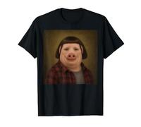 John Pork avec Une Coupe de Cheveux Bob Meme Silly Funny Brainrot T-Shirt Graphique avec Valeur, Homme, Noir, S