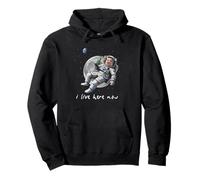 John Pork Meme Humour I Live Here Now Astronaute Sweat à Capuche