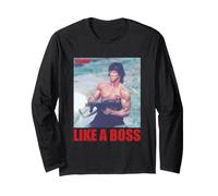 John Rambo Like a Boss Classic Action Movie Scène Graphique Manche Longue