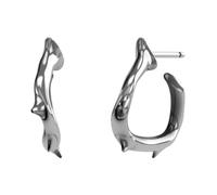 John Richmond - Boucles d'oreilles rigides avec des pointes en argent - Femme - Accessoires - Gris - Taille: ONE Size