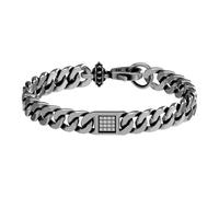 John Richmond - Bracelet large en maille avec détail central pavé - Femme - Accessoires - Gris - Taille: ONE Size