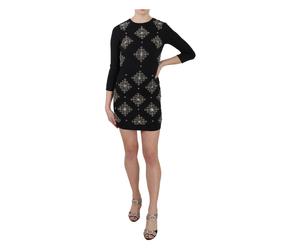 John Richmond - Crystal Stretch Mini Shift Dress - Femme - Robes - Noir - Taille: 34 FR