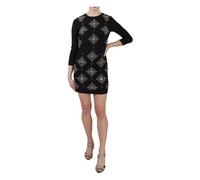 John Richmond - Crystal Stretch Mini Shift Dress - Femme - Robes - Noir - Taille: 44 FR