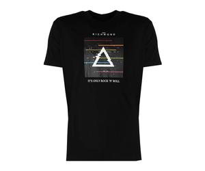 John Richmond - Élégant T-Shirt Col Rond - Homme - Tops - Noir - Taille: L