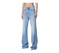 John Richmond - Jean Évasé avec Strass et Délavage Clair - Femme - Jeans - Bleu - Taille: W26