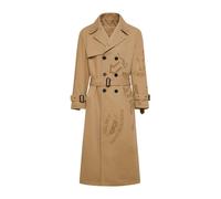 John Richmond - Long Trench Croisé avec Ceinture - Homme - Manteaux - Beige - Taille: M