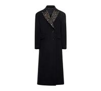 John Richmond - Manteau Long avec Revers Décoré - Femme - Manteaux - Noir - Taille: 34 FR