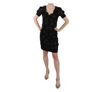 John Richmond - Robe Fourreau en Soie et Cuir à Fleurs - Femme - Robes - Noir - Taille: 38 FR