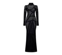 John Richmond - Robe longue à manches longues avec détails en résille - Femme - Robes - Noir - Taille: 36 FR