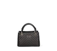 John Richmond Sac à main femme En cuir véritable 26x18x10 cm JR-W-1107SA-PARENT, Noir et argent, 26x18x10