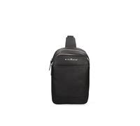 John Richmond Sac banane pour homme en cuir véritable fabriqué en Italie 32 x 23 x 9 cm, Noir , Taglia Unica