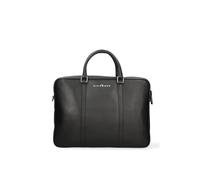 John Richmond Sac de travail pour homme en cuir véritable Made in Italy 32x43x11 cm, Noir , Taille unique