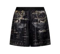 John Richmond - Short Bermuda en soie avec impression décorative - Homme - Shorts - Noir - Taille: L