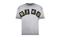 John Richmond - T-shirt en coton avec logo appliqué et imprimé sur le devant - Femme - Tops - Gris - Taille: 38 FR