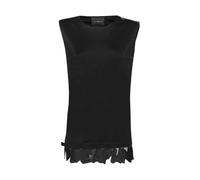 John Richmond - Top sans manches avec fermeture éclair et bordure décorative - Femme - Tops - Noir - Taille: 40 FR