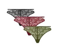 John Richmond - Tripack culottes en dentelle avec logo - Femme - Sous-vêtements - Multicolore - Taille: 42 FR