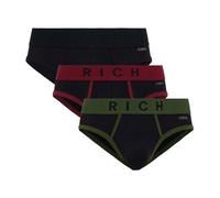 John Richmond - Tripack Slip Taille Basse avec Logo Rich et Coutures Contrastantes - Homme - Sous-vêtements - Multicolore - Taille: L