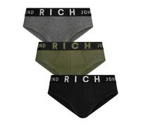 John Richmond - Tripack slips taille basse en coton côtelé - Homme - Sous-vêtements - Multicolore - Taille: L