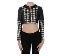 John Richmond - Veste de motard courte et cropped - Femme - Vestes - Noir - Taille: 34 FR