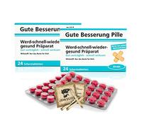 John Silver Pilulier humoristique avec texte en allemand « Gute Besserung » - Cadeau d'anniversaire amusant, soulagement du stress, bonne humeur, enterrement de vie de jeune fille et femme