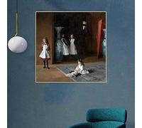 John Singer Sargent "Les Filles d'Edward Darley Boit" Toile Art Peinture à l'huile Oeuvre Photo Home Decor Impressions sur Toile 80x80cm Sans Cadre