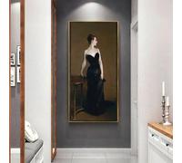 John Singer Sargent « Portrait de Madame X » Impression sur toile, peinture à l'huile, œuvre d'art, affiche, décoration d'intérieur (40 x 50 cm)