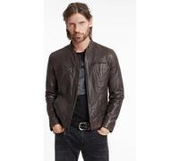 John Varvatos Brando Band Collar Leather Jacket Chocolate Taille: XL | Vestes en cuir Outlet | Homme | Marron
