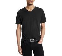 john varvatos Miles Short Sleeve Slub V-Neck with Cut Raw Edge T-Shirt Homme