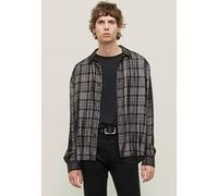 John Varvatos Over Shirt With Straight Bottom Hem , Horn Buttons Black Taille: L | Casual chemises Outlet | Homme | Le Noir