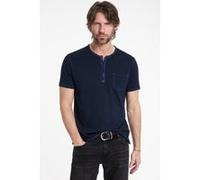 John Varvatos Rex Ss Henley With Sublime Wash Navy Taille: XXL | Casual chemises Outlet | Homme | Bleu