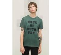 John Varvatos Ss Raw Edge Tee - Rock Be With You Dark Moss Taille: S | T-shirts avec imprimés Outlet | Homme | Blanche