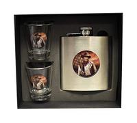 John Wayne Lot de 3 verres à liqueur et flasque