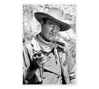 John Wayne Poster 20 x 30 cm Noir et blanc Tableaux Décoration murale