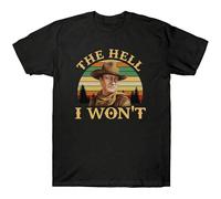 John Wayne The Hell I Won’T Vintage Men's T Shirt Retro Black M