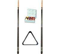 John West set de billard professionnel - 1 jeu de boules Aramith, 1 triangle, 2 queues professionnelles JW-3