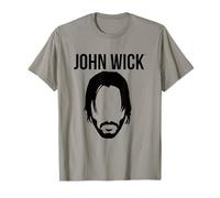 John Wick Tête et Logo T-Shirt Gris Classique Homme S Uni Ripple Junction sous licence officielle John Wick marchandise Léger, Coupe classique, manche à double couture et ourlet à la base