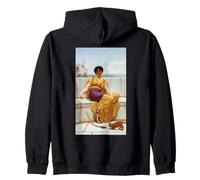 John William Godward Idleness (Girl with a Kitten) Sweat à Capuche