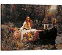 John William Waterhouse - La Dame de Charlotte - Affiche Toile Peinture Tableau Mural Decoration Salon Reproductions de Tableaux Murale Moderne,Disponible en Différentes Tailles,Avec Cadre (60*90 Cm)