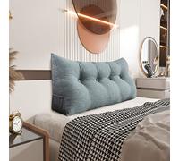 Johnear Coussin de Dossier en Lin - Grand Coussin de Lecture - Coussin Lombaire pour canapé, tête de lit, Coussin compensé, Triangulaire, Coins de lit, Coussin de Soutien (Gris, 140 cm)