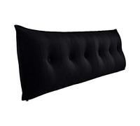 Johnear Coussin de Dossier pour canapé, Cale Dos Plage，Traversin Grand Coussin de Lecture en Velours, Oreiller Triangle Compensé Wedge, Coussin Lombaire, tête de lit, Coussin pour Jambes, Noir 180 cm