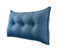 Johnear Coussin de Dossier pour canapé, Traversin Grand Coussin de Lecture en Lin, Oreiller Triangle Compensé Wedge, Coussin Lombaire, tête de lit, Cale Dos Plage,Coussin pour Jambes, Bleu, 100 cm